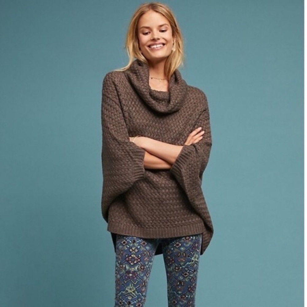 🌴BOGO🌴
 Cowl Neck Poncho Sweater by Moth